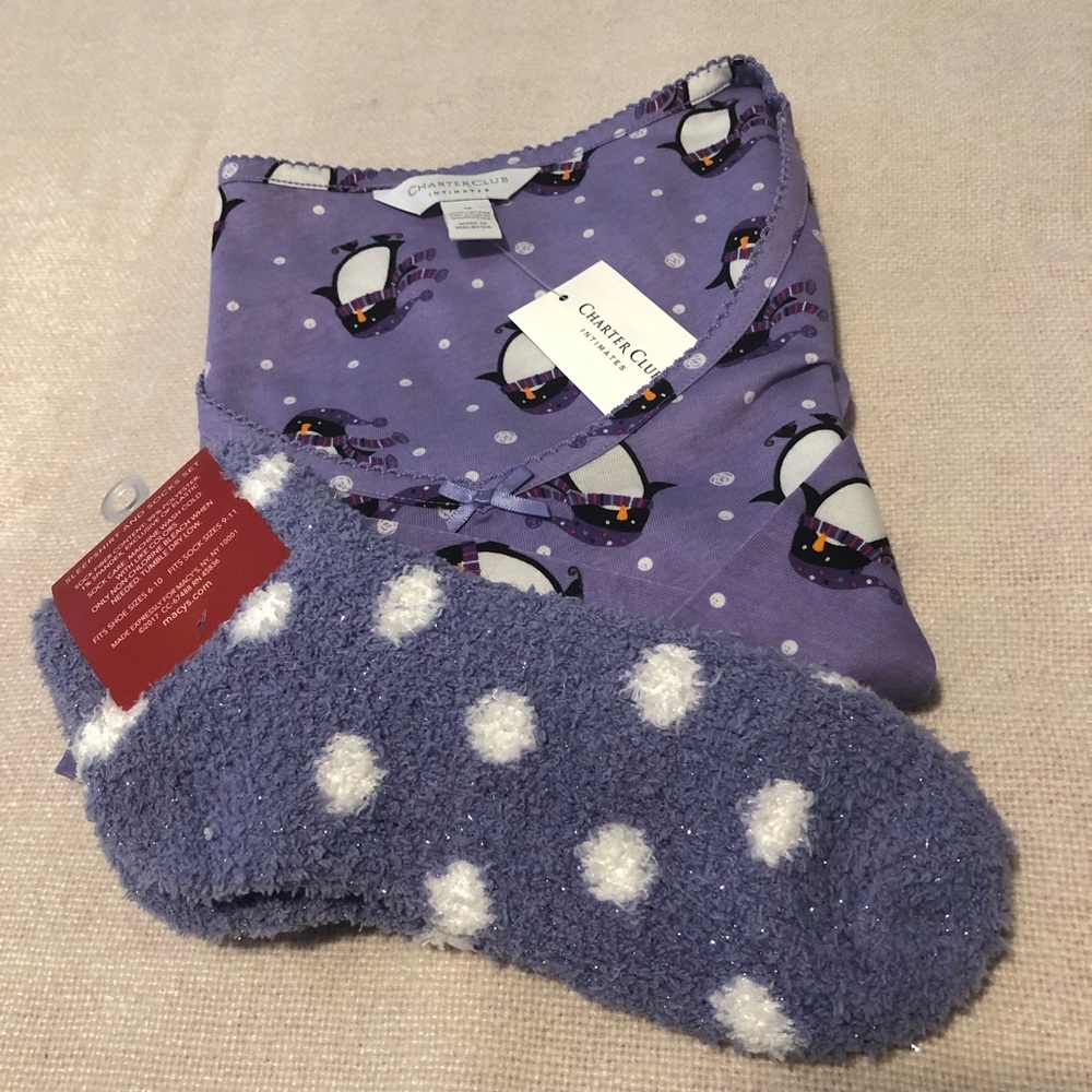 Charter Club Sleepshirt and Socks Set